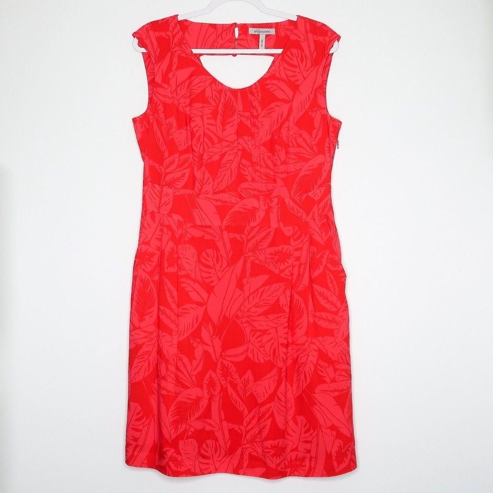 Bravissimo Womens Short Dress 10 Pink‎ Tropical Print Sleeveless Vacation